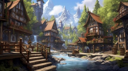 Fototapeta premium Fantasy RPG Surroundings Game Artwork