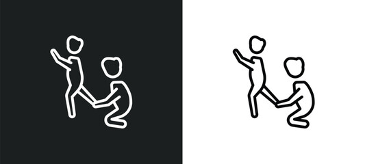 helping other to jump line icon in white and black colors. helping other to jump flat vector icon from helping other to jump collection for web, mobile apps and ui.
