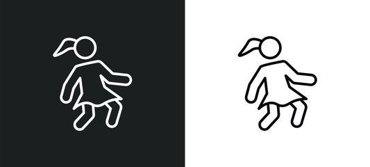 woman covering line icon in white and black colors. woman covering flat vector icon from woman covering collection for web, mobile apps and ui.