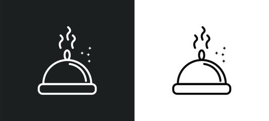 serve line icon in white and black colors. serve flat vector icon from serve collection for web, mobile apps and ui.