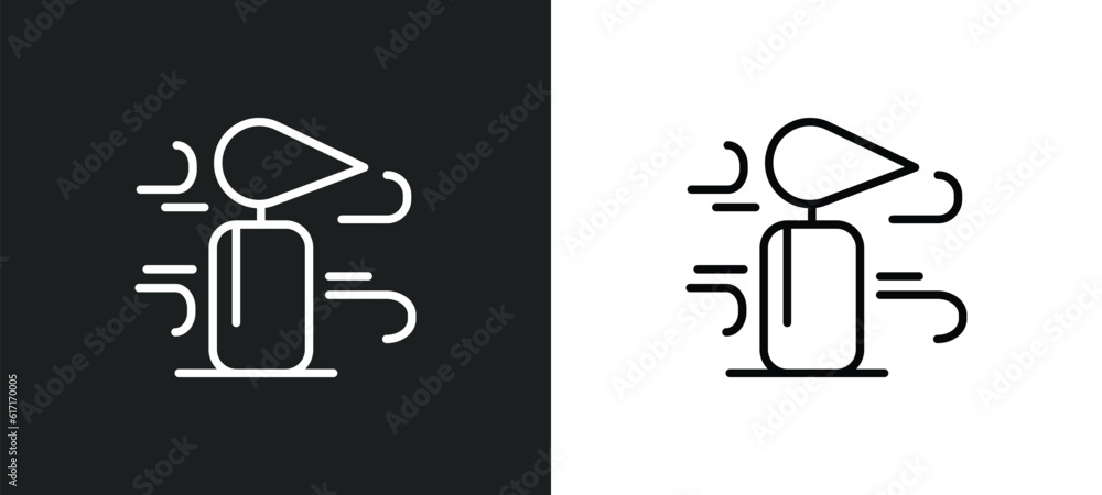 Poster blowing candle line icon in white and black colors. blowing candle flat vector icon from blowing can