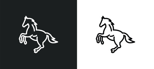 arab horse line icon in white and black colors. arab horse flat vector icon from arab horse collection for web, mobile apps and ui.