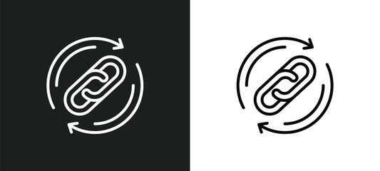 backlink line icon in white and black colors. backlink flat vector icon from backlink collection for web, mobile apps and ui.