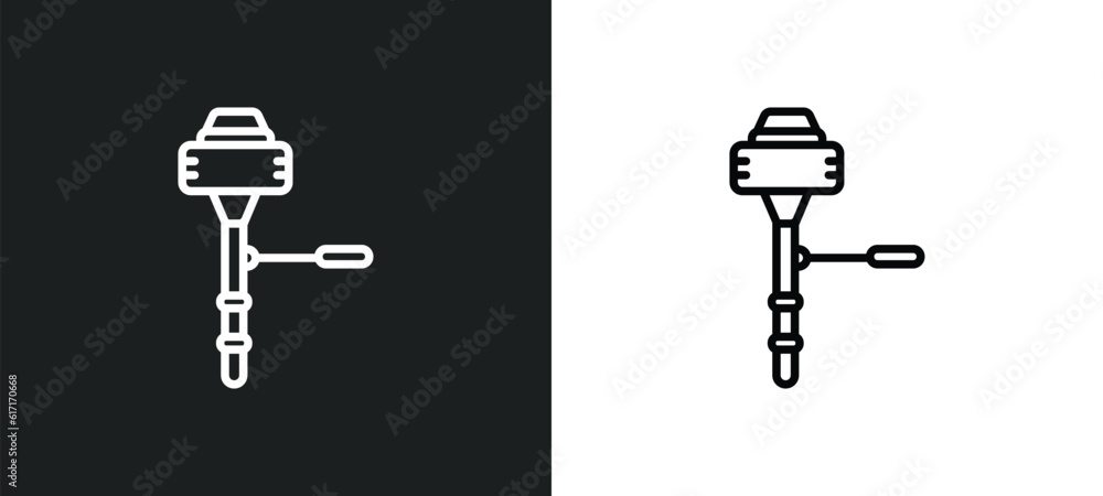 Poster boat engine line icon in white and black colors. boat engine flat vector icon from boat engine colle