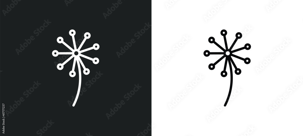 Poster pollen line icon in white and black colors. pollen flat vector icon from pollen collection for web, 