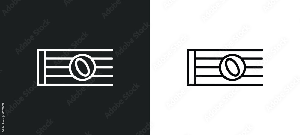 Poster whole line icon in white and black colors. whole flat vector icon from whole collection for web, mob