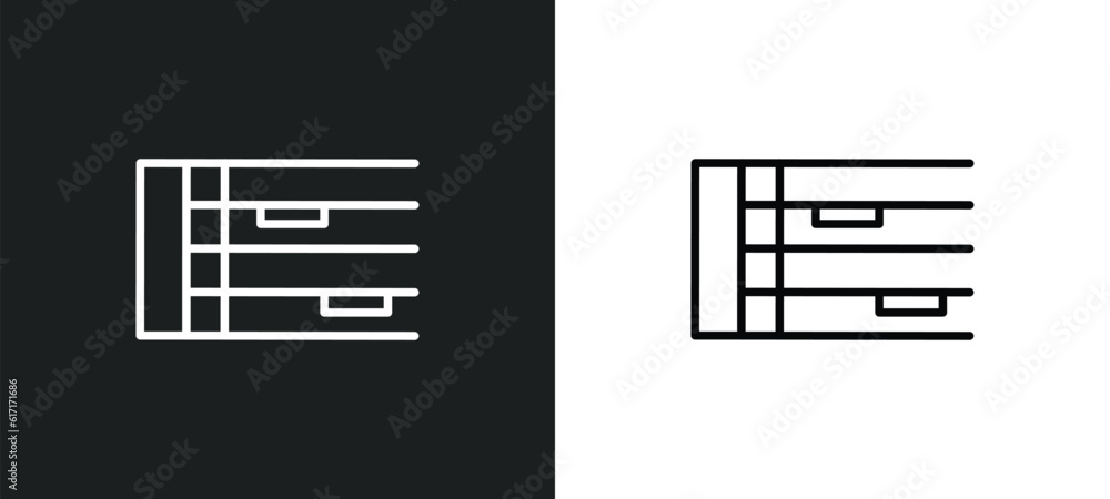 Poster whole rest line icon in white and black colors. whole rest flat vector icon from whole rest collecti