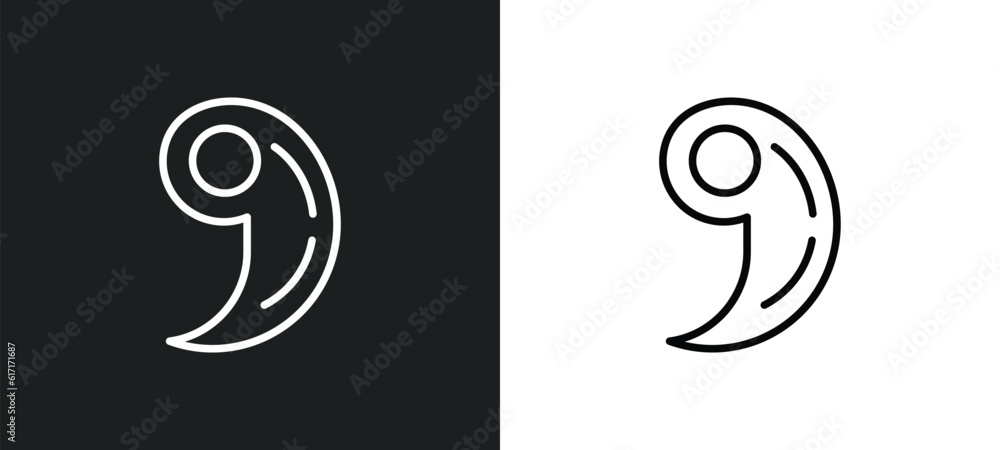 Poster breath mark line icon in white and black colors. breath mark flat vector icon from breath mark colle