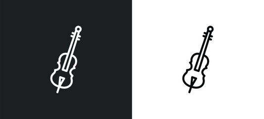 violoncello line icon in white and black colors. violoncello flat vector icon from violoncello collection for web, mobile apps and ui.