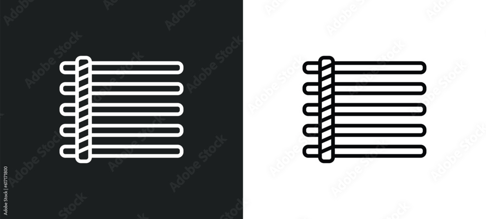 Poster dotted bar line icon in white and black colors. dotted bar flat vector icon from dotted bar collecti