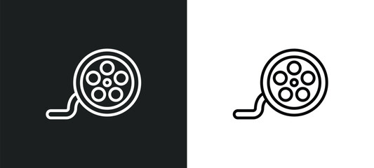 roll line icon in white and black colors. roll flat vector icon from roll collection for web, mobile apps and ui.