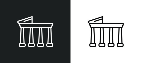 temple of apollo line icon in white and black colors. temple of apollo flat vector icon from temple of apollo collection for web, mobile apps and ui.