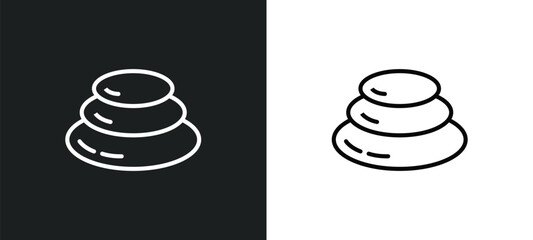 pebble line icon in white and black colors. pebble flat vector icon from pebble collection for web, mobile apps and ui.