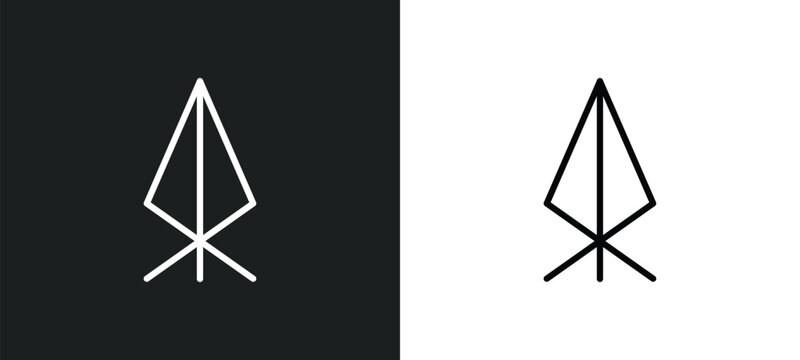 rune line icon in white and black colors. rune flat vector icon from rune collection for web, mobile apps and ui.