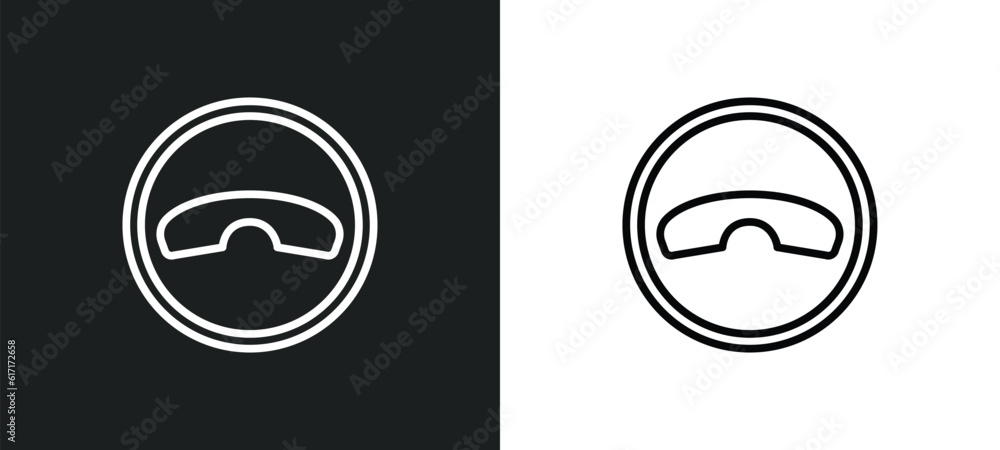 Poster end call line icon in white and black colors. end call flat vector icon from end call collection for