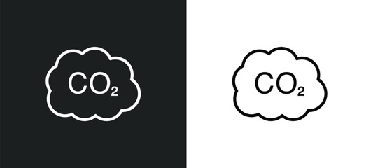 co2 gas line icon in white and black colors. co2 gas flat vector icon from co2 gas collection for web, mobile apps and ui.