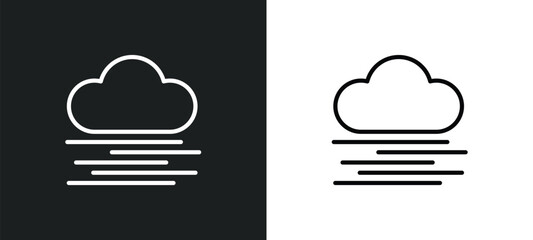 fog line icon in white and black colors. fog flat vector icon from fog collection for web, mobile apps and ui.