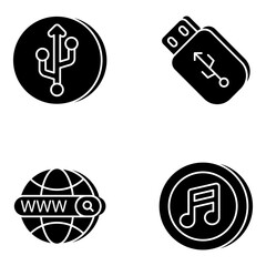 Pack of Media and Multimedia Solid Icons

