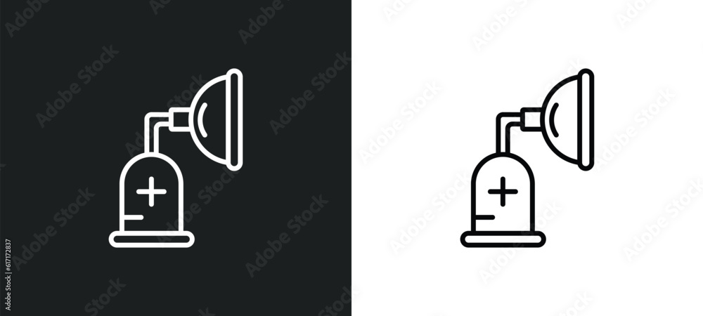 Poster anesthesia line icon in white and black colors. anesthesia flat vector icon from anesthesia collecti