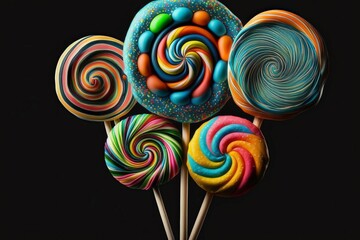 Fototapeta na wymiar lollipops generated by AI