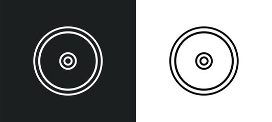 cart wheel line icon in white and black colors. cart wheel flat vector icon from cart wheel collection for web, mobile apps and ui.