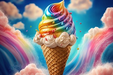 Rainbow Ice Cream Generative, AI