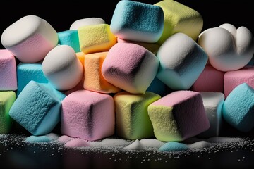 multi-colored sweet marshmallows generated by AI