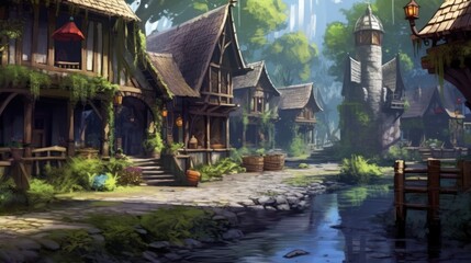Obraz premium Fantasy RPG Surroundings Game Artwork
