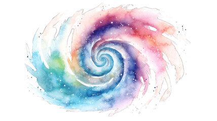 Watercolor Clip Art of a Space Galaxy