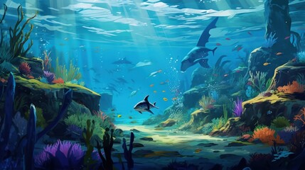 Fototapeta na wymiar Ocean Game Artwork