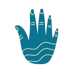 Female hand boho retro symbol