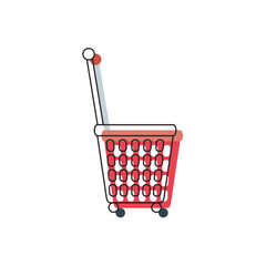 Isolated colored shopping basket icon Vector