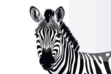 Fototapeta na wymiar Hand-drawn cartoon Cebra (zebra) flat art Illustrations in minimalist vector style