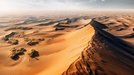 Fototapeta na wymiar Aerial photo of desert view, generative ai