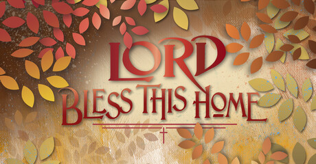 Lord bless this home prayer message graphic background