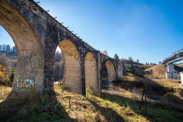 non-operating viaduct in the Carpathians