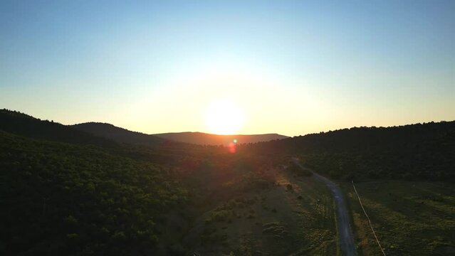 aerial sunrise and sunset 4k video footage, cinematic aerial footage
