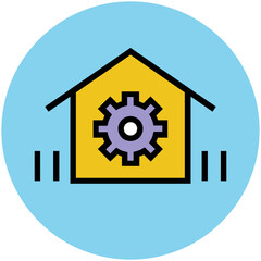 Pack of Real Estate Flat Circular Icons

