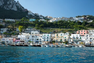 Fototapeta na wymiar The port town of Capri Italy