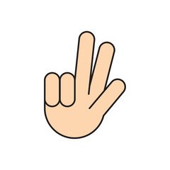 Isolated colored hand gesture icon Vector