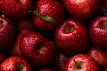 Fototapeta na wymiar Red apples background. Generative ai