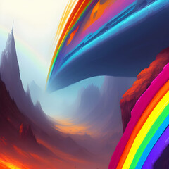 Rainbow creative horizontal banner