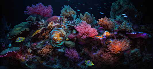 Fototapeta na wymiar Illustration of coral reef - AI generated image.