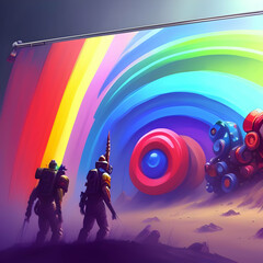 Rainbow creative horizontal banner