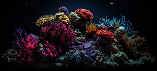 Obraz na płótnie Canvas Illustration of coral reef - AI generated image.