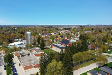 Aerial view of Mount Forest, Ontario, Canada