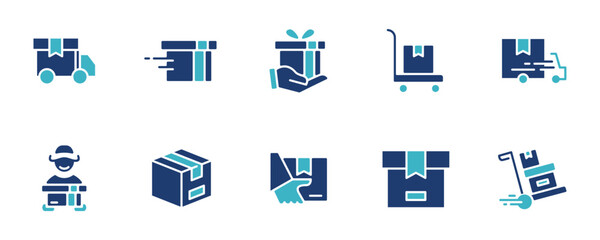 Box parcel package delivery icon online shipping service symbol illustration