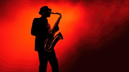 Fototapeta na wymiar Saxophone player as a silhouette illustration - beautiful wallpaper