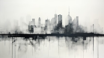 inspiring linear minimalist modern monochromatic city skyline