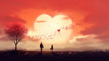 Love background illustration - beautiful wallpaper